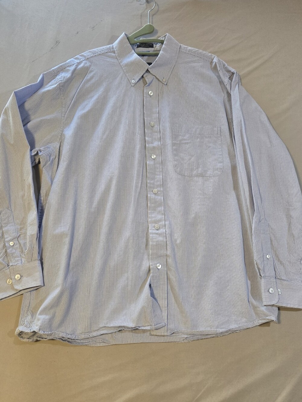 Izod Men's 2 Ply 100% Cotton Dress Shirt Button Up Long Sleeve Sz Approx XL